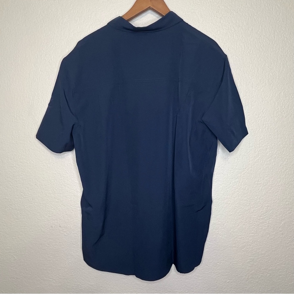NWT Veboon Navy Blue Short Sleeve Button Down Shirt Men's XL - Picture 6 of 10